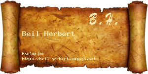 Beil Herbert névjegykártya